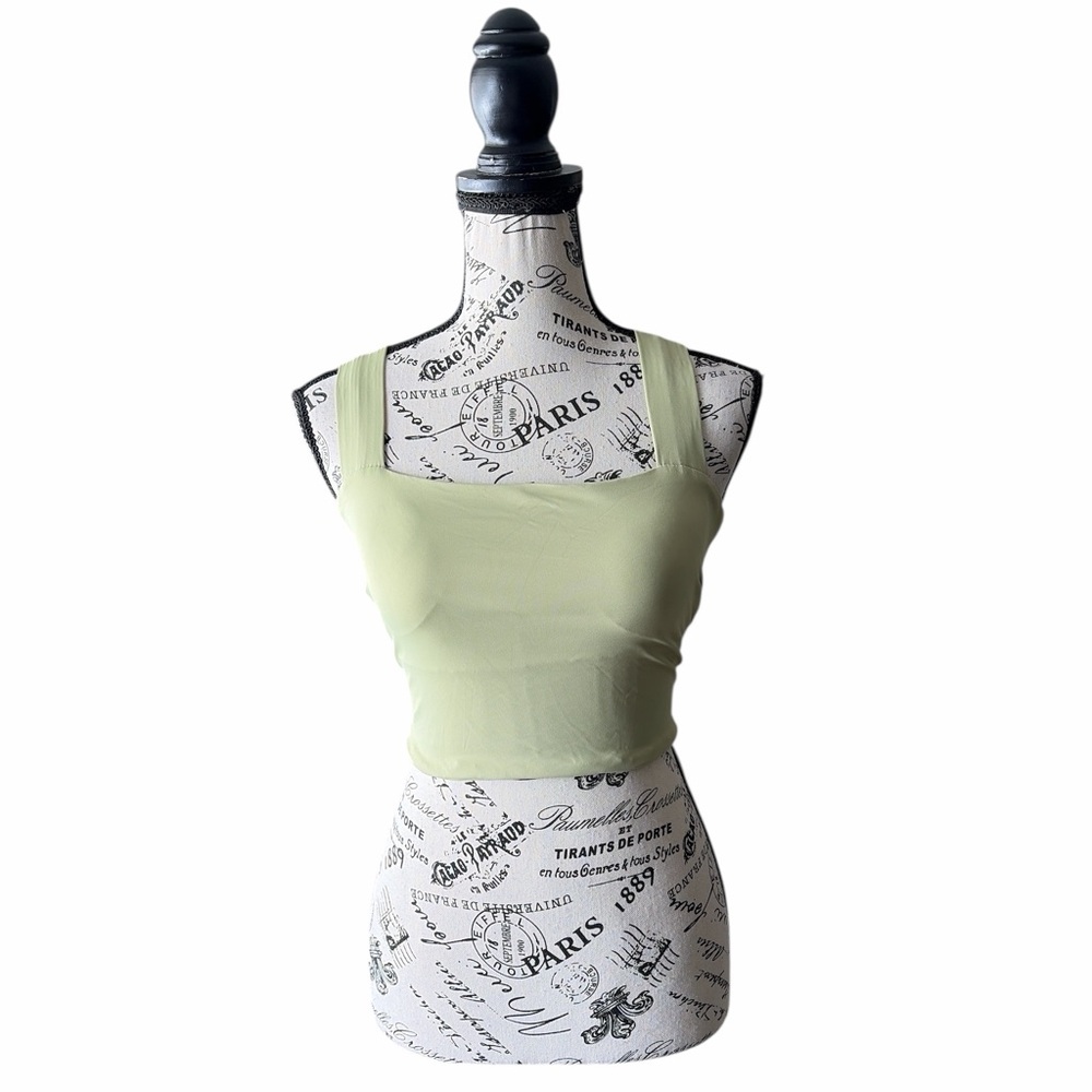 Halara SoftlyZero Airy Padded Tie Back Workout Crop Tank Sage S